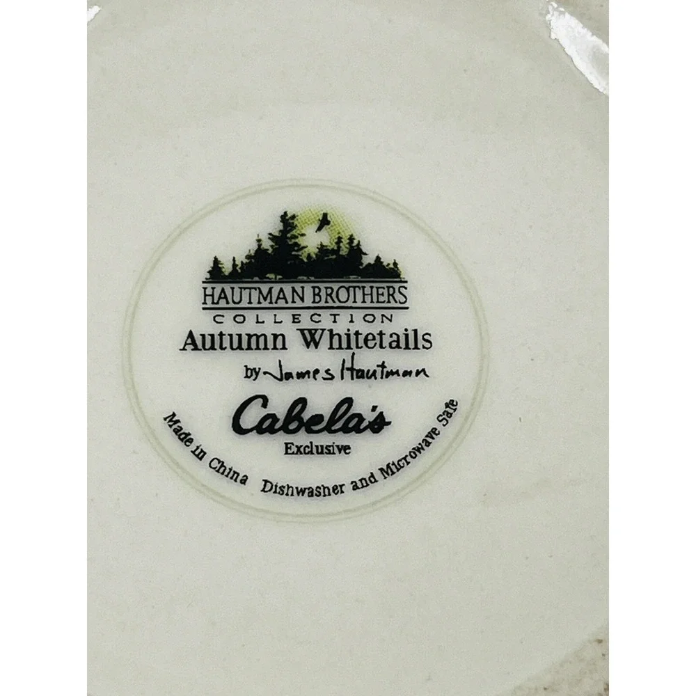 Pair of 2 Cabelas Bowls Stoneware by James Hautman Bothers Autumn Whitetails